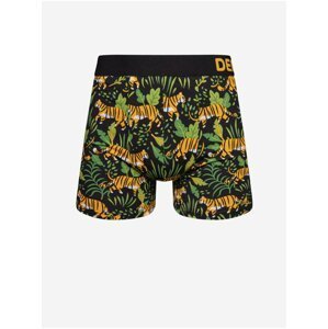 Zeleno-černé pánské veselé boxerky Dedoles Tygr v džungli