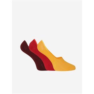 Sada tří párů unisex ponožek v žluté, červené a vínové barvě Dedoles Podzim