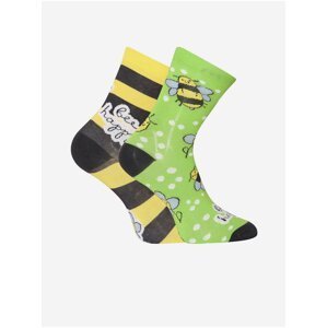 Zeleno-žluté dětské veselé ponožky Dedoles Včely