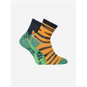 Oranžovo-zelené dětské veselé ponožky Dedoles Tygr