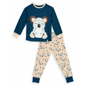 Béžovo-modré dětské veselé pyžamo Dedoles Šťastná koala