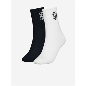 Sada dvou párů dámských ponožek v bílé a černé barvě Tommy Hilfiger