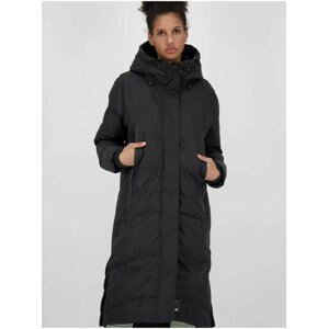Černý dámský prošívaný zimní kabát s kapucí Alife and Kickin