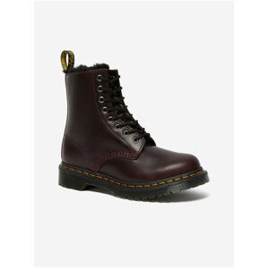 Vínové kotníkové kožené boty Dr. Martens 1460 Serena 8 Eye