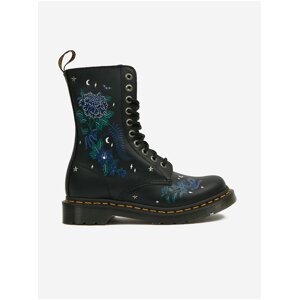 Černé dámské vzorované kotníkové kožené boty Dr. Martens 1490 10 Eye Boot