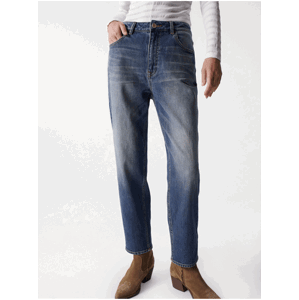 Modré boyfriend džíny Salsa Jeans Boyfriend Cropped