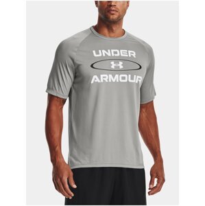 Šedé pánské sportovní tričko Under Armour UA Tech 2.0 WM Graphic SS