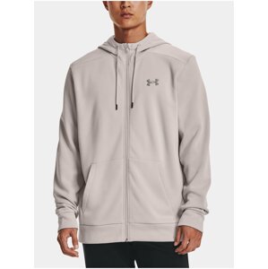 Světle šedá pánská mikina na zip s kapucí Under Armour UA Armour Fleece FZ Hoodie