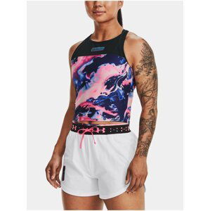 Modro-růžové dámské sportovní tílko Under Armour UA RUN ANYWHERE CROP TANK