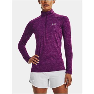 Fialové dámské tričko Under Armour Tech 1/2 Zip - Twist