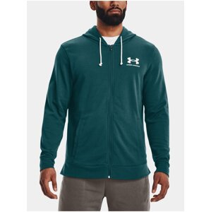 Tmavě zelená sportovní mikina Under Armour UA Rival Terry LC FZ