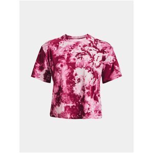Tmavě růžové dámské vzorované sportovní tričko Under Armour UA Rush Energy Printed Top