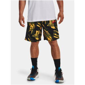 Černo-žluté pánské vzorované sportovní kraťasy Under Armour UA BASELINE 10'' PRINT SHORT