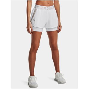 Bílé dámské sportovní kraťasy Under Armour Play Up 2-in-1 Shorts