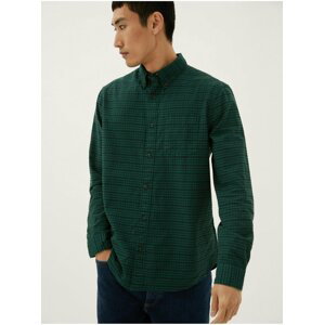 Zelená pánská kostkovaná bavlněná košile Oxford Marks & Spencer