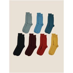 Sada sedmi párů pánských barevných ponožek Marks & Spencer