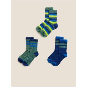 Sada tří párů dětských barevných ponožek Marks & Spencer