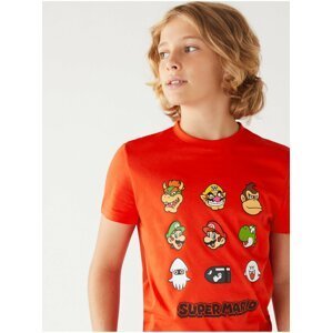 Červené klučičí tričko s motivem Super Mario Marks & Spencer