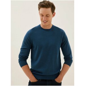 Tmavě modrý svetr z Merino vlny Marks & Spencer