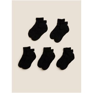 Sada pěti párů dámských ponožek v černé barvě Marks & Spencer