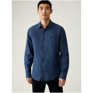 Tmavě modrá pánská svrchní košile bavlny Marks & Spencer