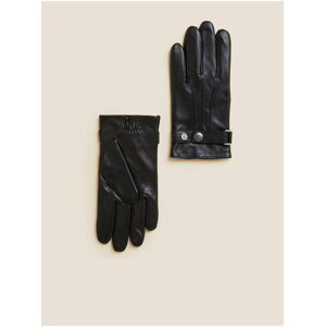 Černé pánské kožené rukavice Marks & Spencer