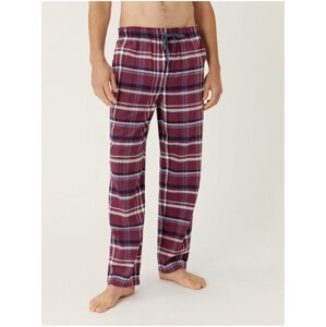 Červené pánské kostkované pyžamové kalhoty Marks & Spencer