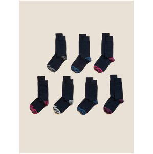 Sada sedmi párů pánských ponožek v tmavě modré barvě Marks & Spencer