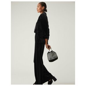 Černé dámské volné sametové sako Marks & Spencer