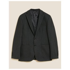 Tmavě šedé pánské žerzejové sako s texturou Marks & Spencer