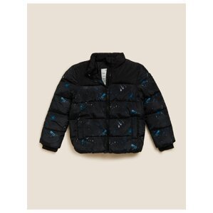 Modro-černá dětská zimní prošívaná bunda s technologií Stormwear™ Marks & Spencer