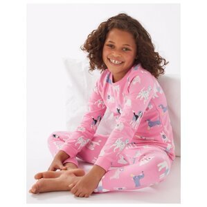 Růžové holčičí pyžamo s motivem psa Marks & Spencer