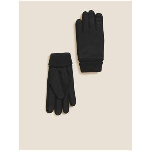 Černé pánské kožené rukavice Marks & Spencer