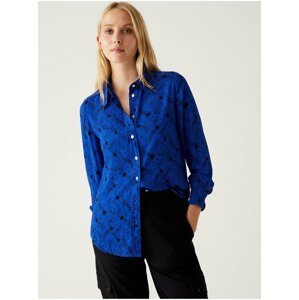Modrá dámská vzorovaná košile Marks & Spencer