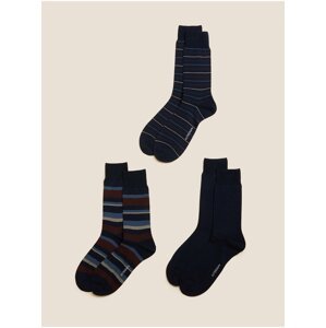 Sada tří párů barevných pánských ponožek Marks & Spencer