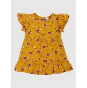 Žluté holčičí šaty s květinovým vzorem GAP