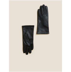 Černé dámské kožené rukavice Marks & Spencer