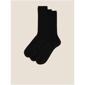 Sada tří párů pánských ponožek v černé barvě Marks & Spencer