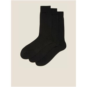 Sada tří párů pánských ponožek z Merino vlny v černé barvě Marks & Spencer