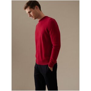 Červený pánský kašmírový svetr Marks & Spencer
