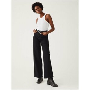Černé dámské široké džíny s vysokým pasem Marks & Spencer