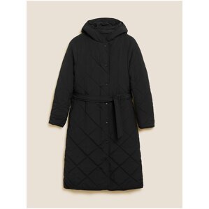 Černý dámský prošívaný kabát s technologií Stormwear™ Marks & Spencer