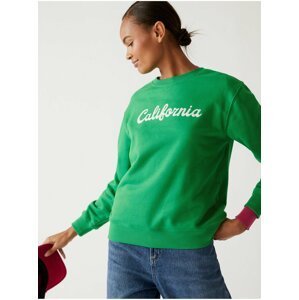 Zelená dámská mikina s nápisem California Marks & Spencer