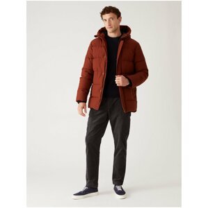 Hnědá pánská prošívaná zimní bunda s kapucí a technologií Thermowarmth™ Marks & Spencer