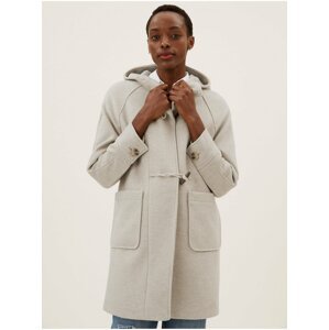 Béžový dámský kabát s kapucí Marks & Spencer