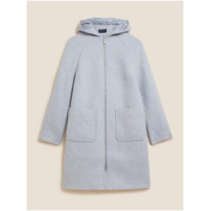 Světle šedý dámský kabát s příměsí vlny Marks & Spencer