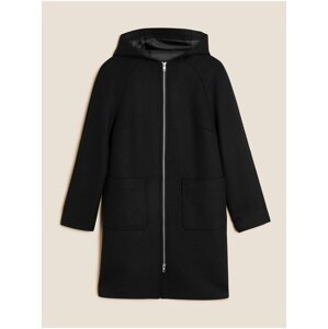 Černý dámský kabát s příměsí vlny Marks & Spencer