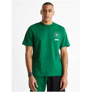 Zelené pánské tričko s krátkým rukávem Celio Prince