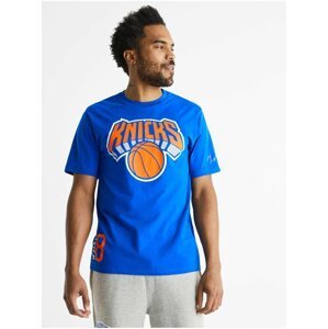 Modré pánské bavlněné tričko Celio NBA N.Y. Knicks
