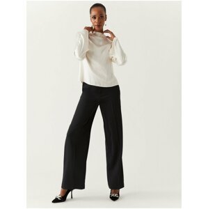Černé dámské saténové kalhoty se širokými nohavicemi Marks & Spencer